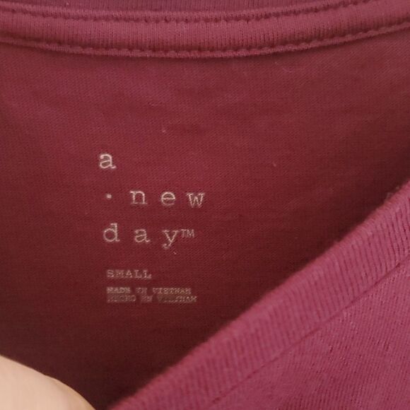 A New Day Maroon Ruffle Top - Picture 2 of 6